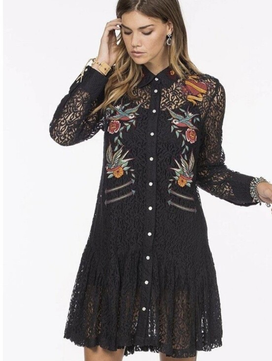 Double D Ranch Jackets & Blazers - Double D Ranch Black Lace Dress Jacket Coverup S Western Lace Tattoo Cowgirl